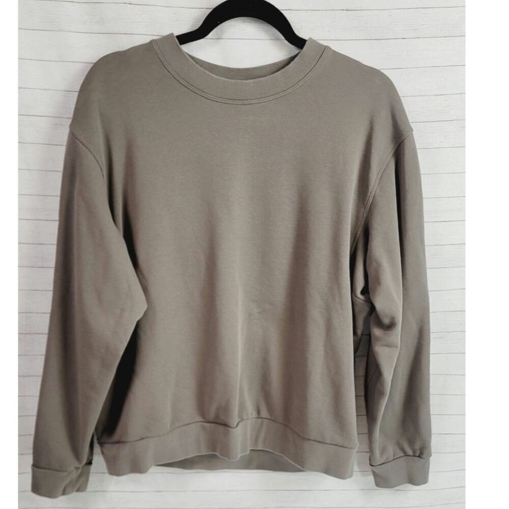 Lululemon French Terry Oversized Long Sleeve Crew in Grey Sage, sz Medium